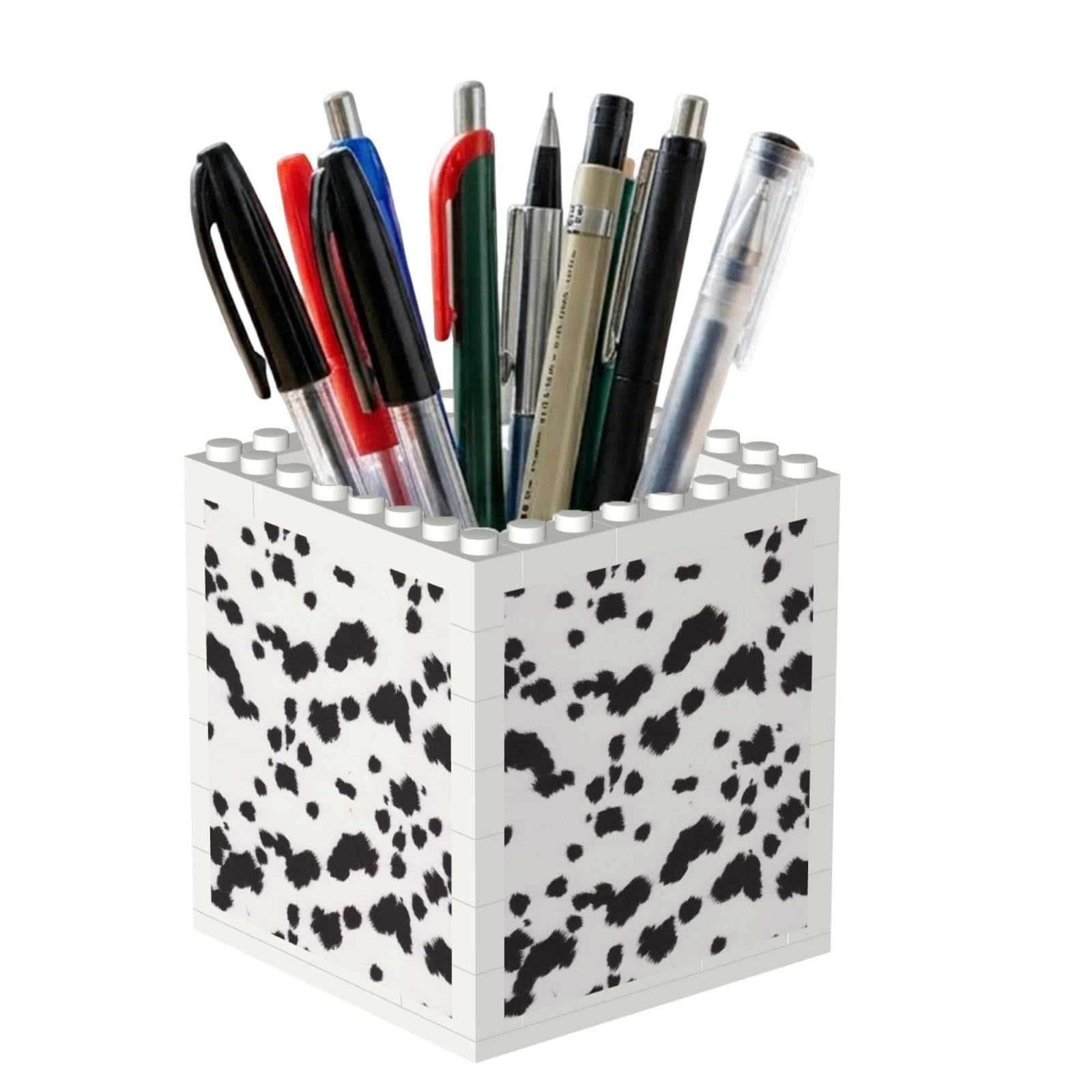 Poadnly Dalmatian Print Pattern, Pen Pot Pencil Holder for Office Home School, Compact Desk Organiser for Office Stationery