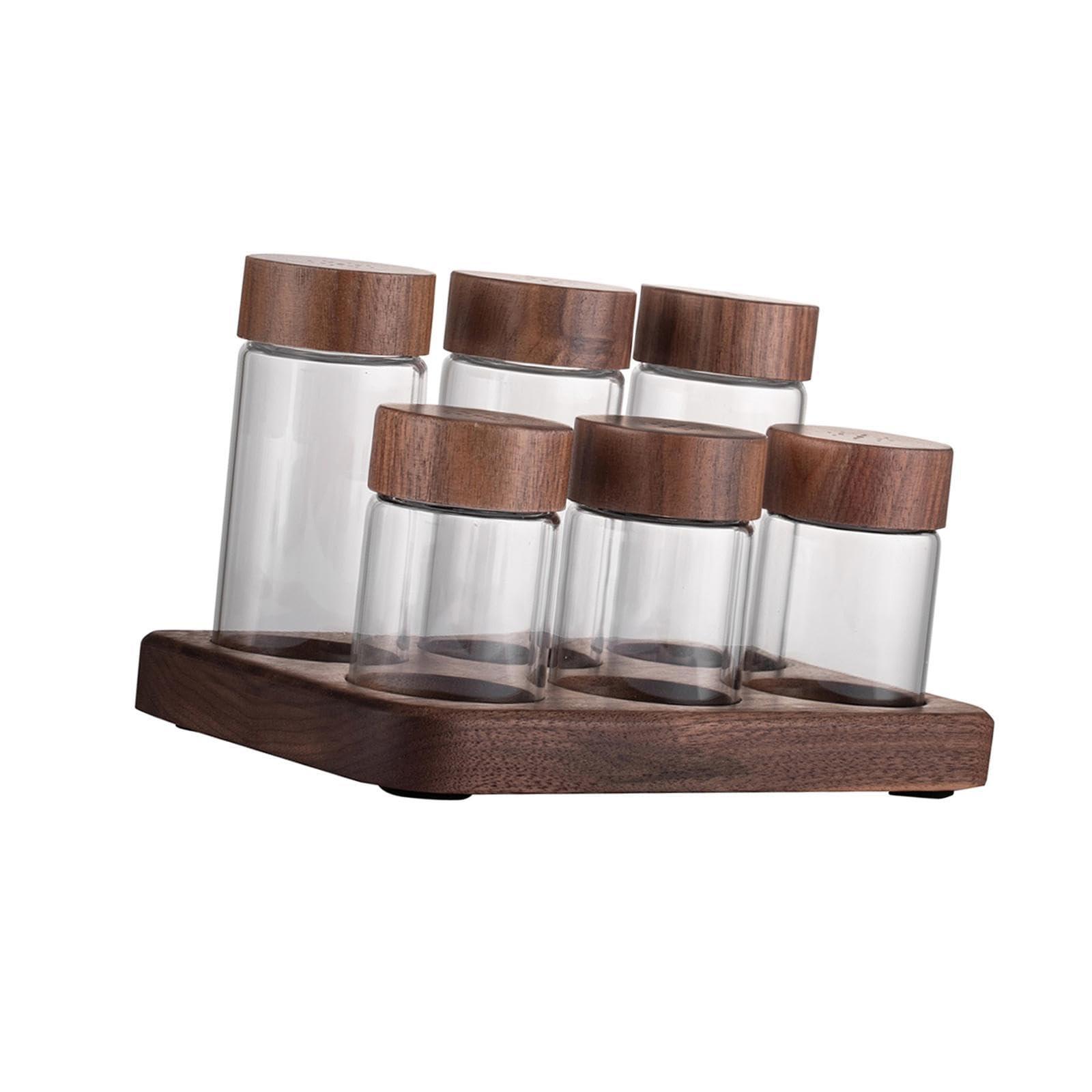 Kaffeebohnen, Tee, Süßigkeiten und Gewürzröhrchen aus Glas für die Vorratskammer/Theke, 6 Röhrchen in den Größen S und L