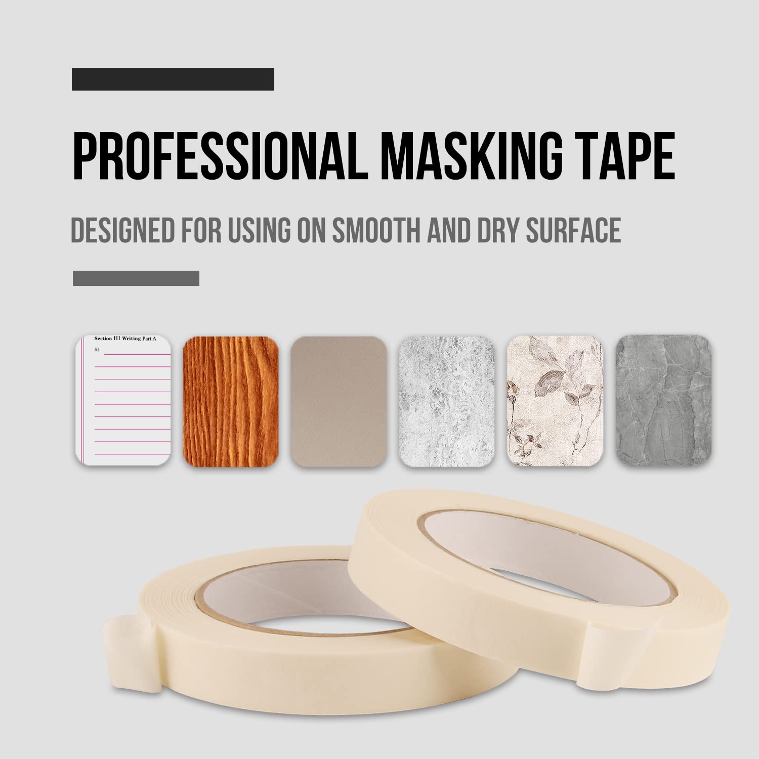 Lichamp Masking Tape 3/4 inch, 20 Pack General Purpose Masking Tape Bulk Multipack for Basic Use, 3/4 inch x 55 Yards x 20 Rolls (1100 Total Yards)