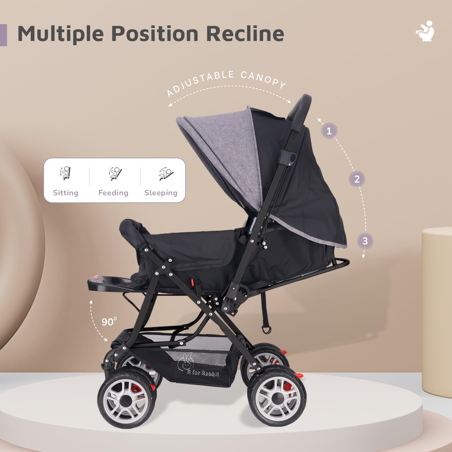R for Rabbit Lollipop Lite Stroller - Lightweight Baby Pram -4