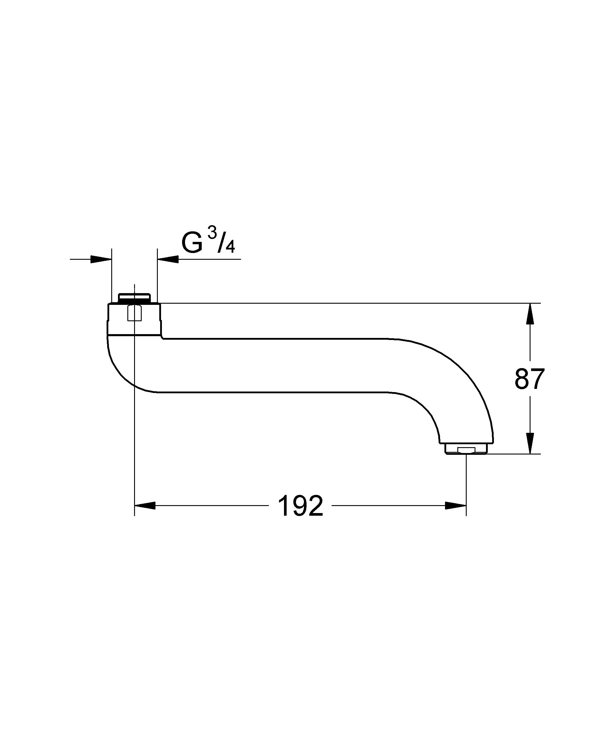 GROHE Spout for Europlus E Thermostat Chrome 42132000, Silver - Image 2