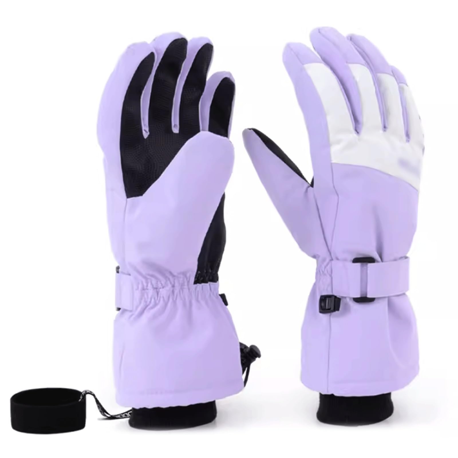 Guantes De Esquí para Niños Resistentes Al Agua Y Cálidos De Terciopelo per Exteriores Puños Elásticos per Niños Y Niñas Adecuados per Snowboard Patinaje Y Ciclismo De Nieve ( Color : Purple , Size :