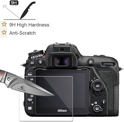 Miniatura 3 de [Paquete de 3] 3 piezas de vidrio templado LCD + 3 protectores de pantalla de hombro de PET transparente HD para Nikon D7500, AKWOX [0.012 in 2.5D