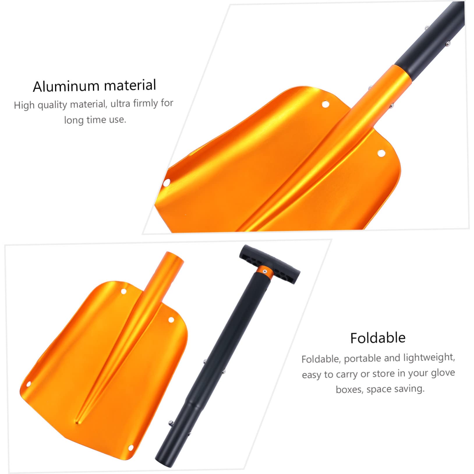 Abaodam Pelle à Neige Compacte pour Voiture Grattoir Antidérapant Matériau Froid Outil de Déneigement Pratique pour Pare Brise Pelle Voiture pour Hiver Extérieur