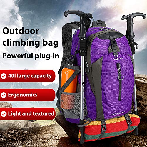 Fengdong 40L Waterproof Lightweight Outdoor Daypack Hiking,Camping,Travel Backpack For Women Men Purple #TOP4