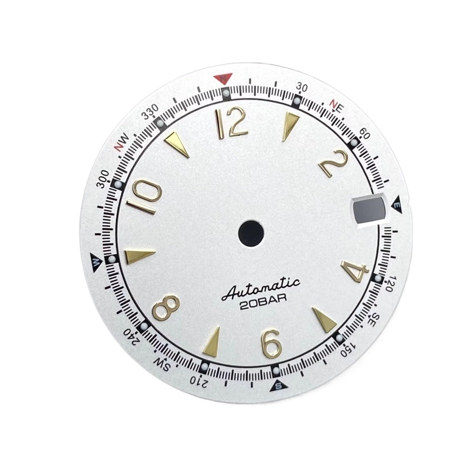 FDCSKINX 28.5mm Watch Dial Vintage Olive Green Luminous For SKX Mod No logo for NH35/4R Movement Replacement(White Gold Mark)