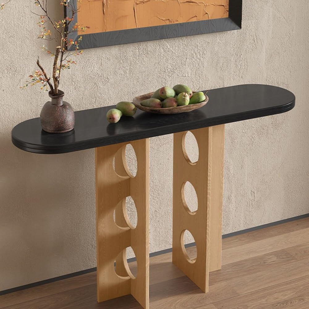 Tavola d'altare Cinese Consolle in Legno massello da Ingresso | con ripiano aperto(Natural,Piccolo)