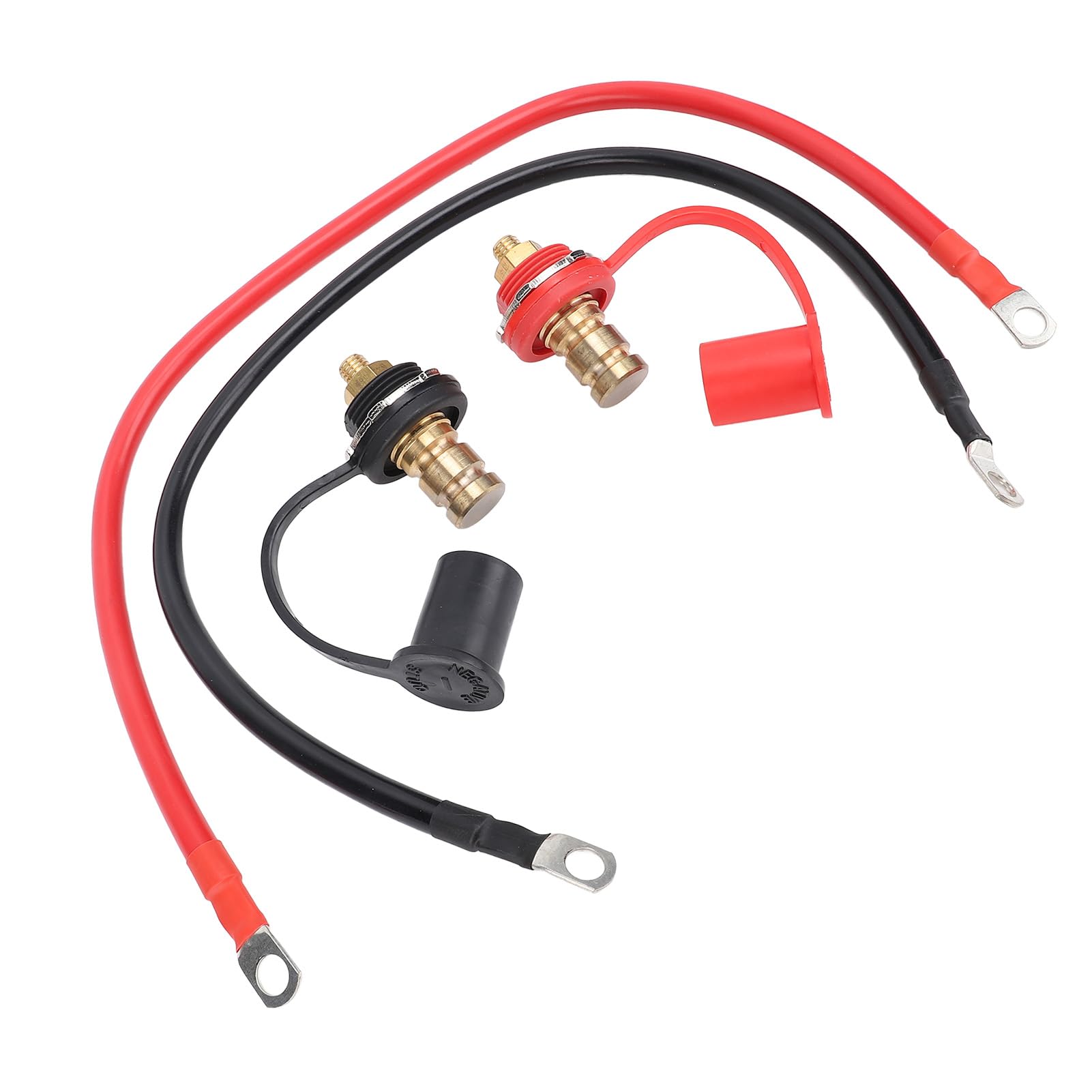 Conectores de Batería de Batería 250a con Cubierta Protectora, Negro Rojo a Través de Terminal de Panel para Camión de Vehículos Recreativos Marinos Automotrices, Cobre (B)