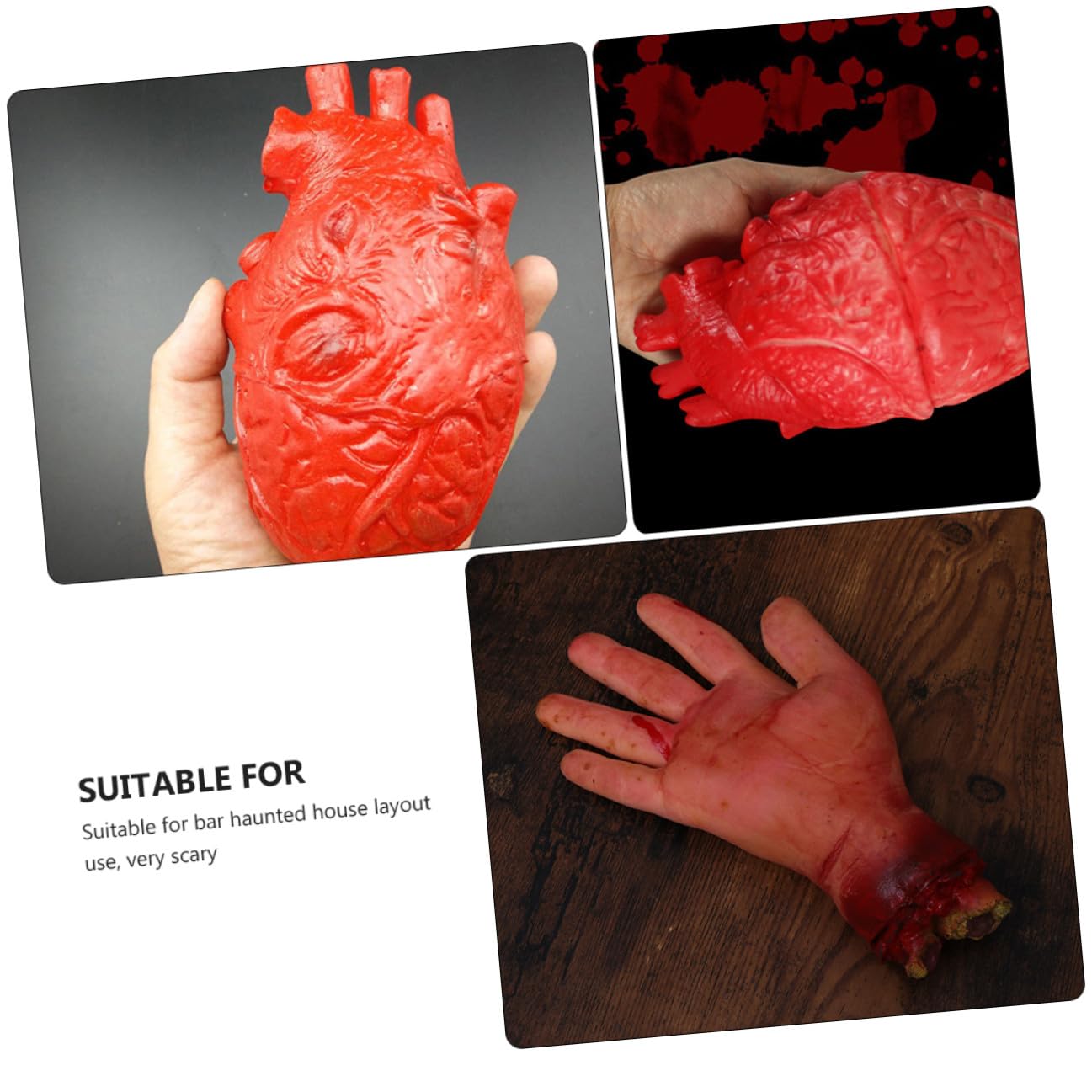 Abaodam Set 5 Pezzi Arti Finti Horror Halloween in Plastica Iperrealistica, Mani e Piedi Recisi Spaventosi per Decorazioni Casa Infestata e Feste a Tema