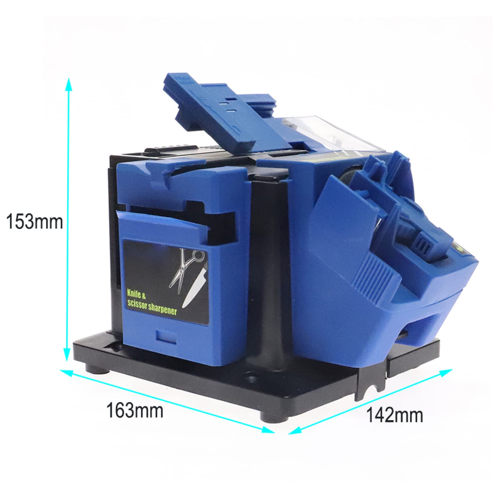Afilador eléctrico multifuncional, herramienta de afilado de taladro de tijera de cuchillo eléctrico multifuncional con rueda abrasiva para cocina, ancho de ángulo ajustable