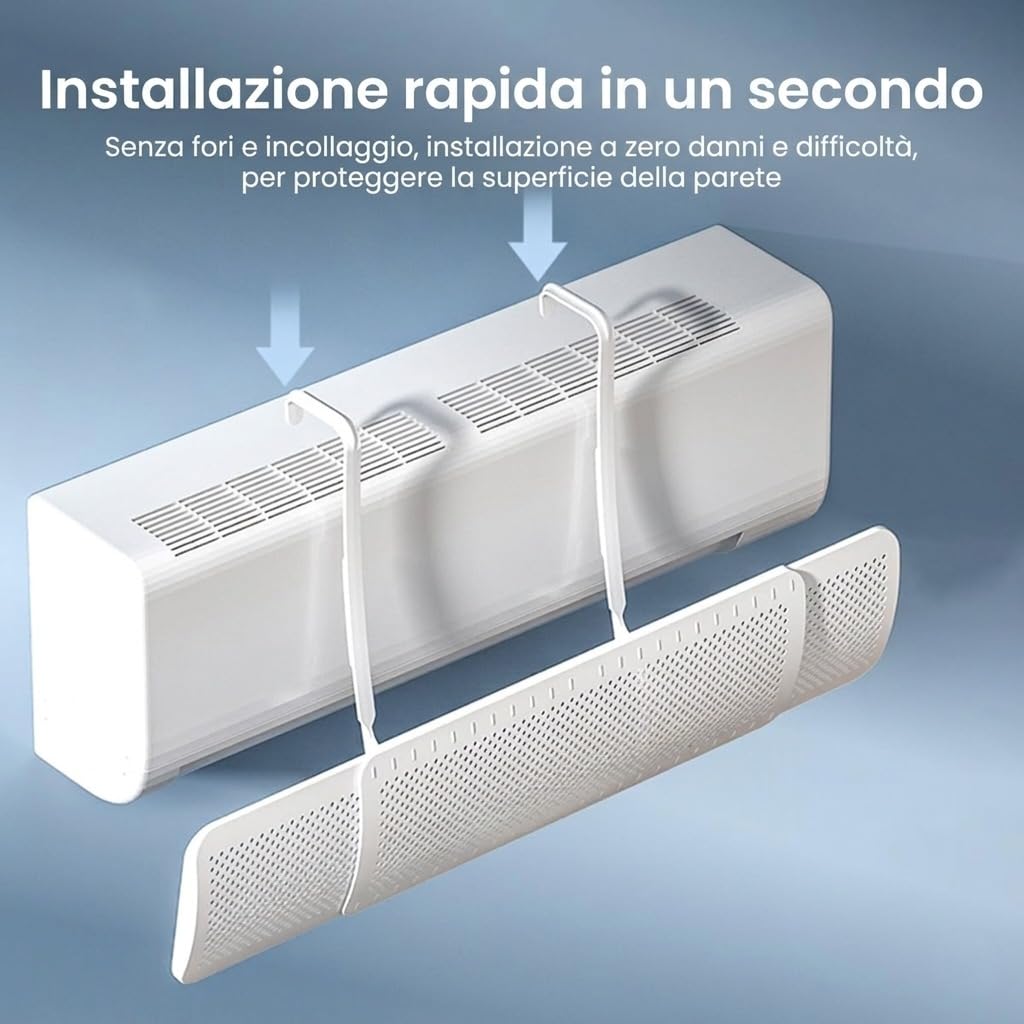 Deflector para aire acondicionado universal ajustable, desviador de aire acondicionado, antisoplado directo, fácil instalación, apto para casa, oficina, ancianos, bebés, mujeres embarazadas, blanco