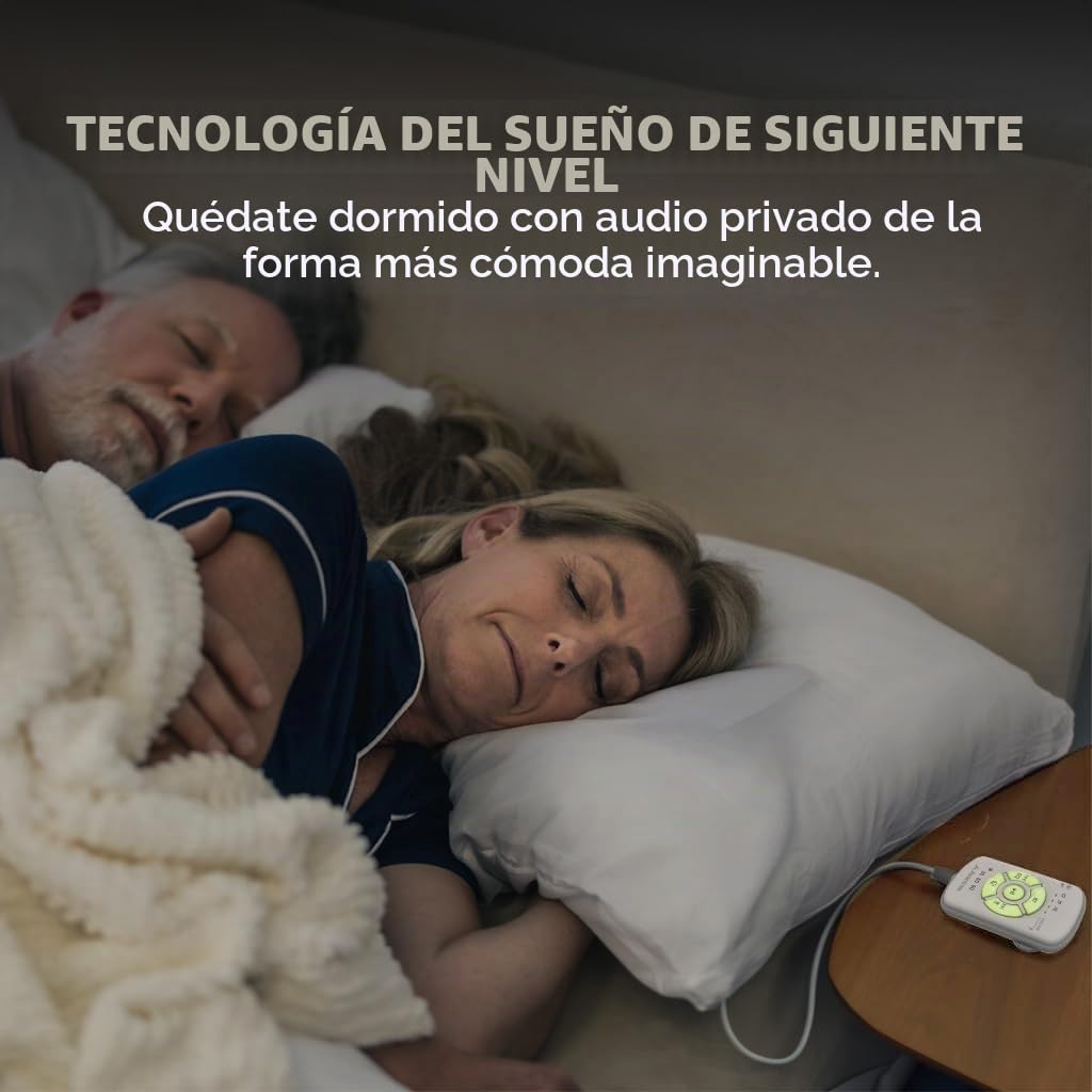 Avantree Slumber 2 – Almohada con Altavoces Bluetooth Inalámbricos, 4 Altavoces Planos, Ruido Blanco, Auriculares para Dormir, Control Remoto, Temporizador – Diseño Cómodo para Dormir de Lado