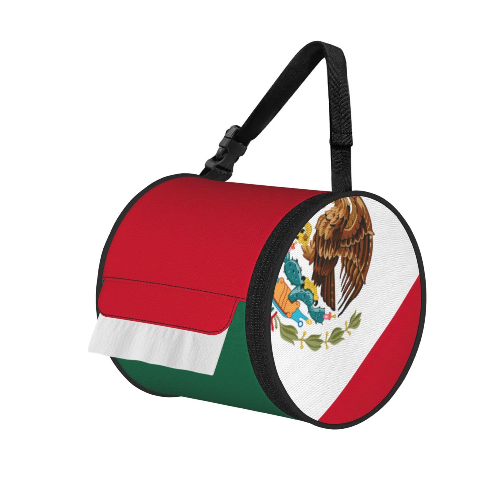 Flag Of Mexico Print Fashion Tissues Organizer Box, Hanging Tissue Holder For Purse Coins For Car Office Daily Outing