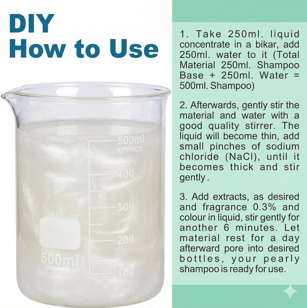 shuddh prakrutik pearly herbal making concentrate Shampoo Base|Peraben,Sls Free| Homemade DIY Perfect for Customizable Formulations|1 litter 2