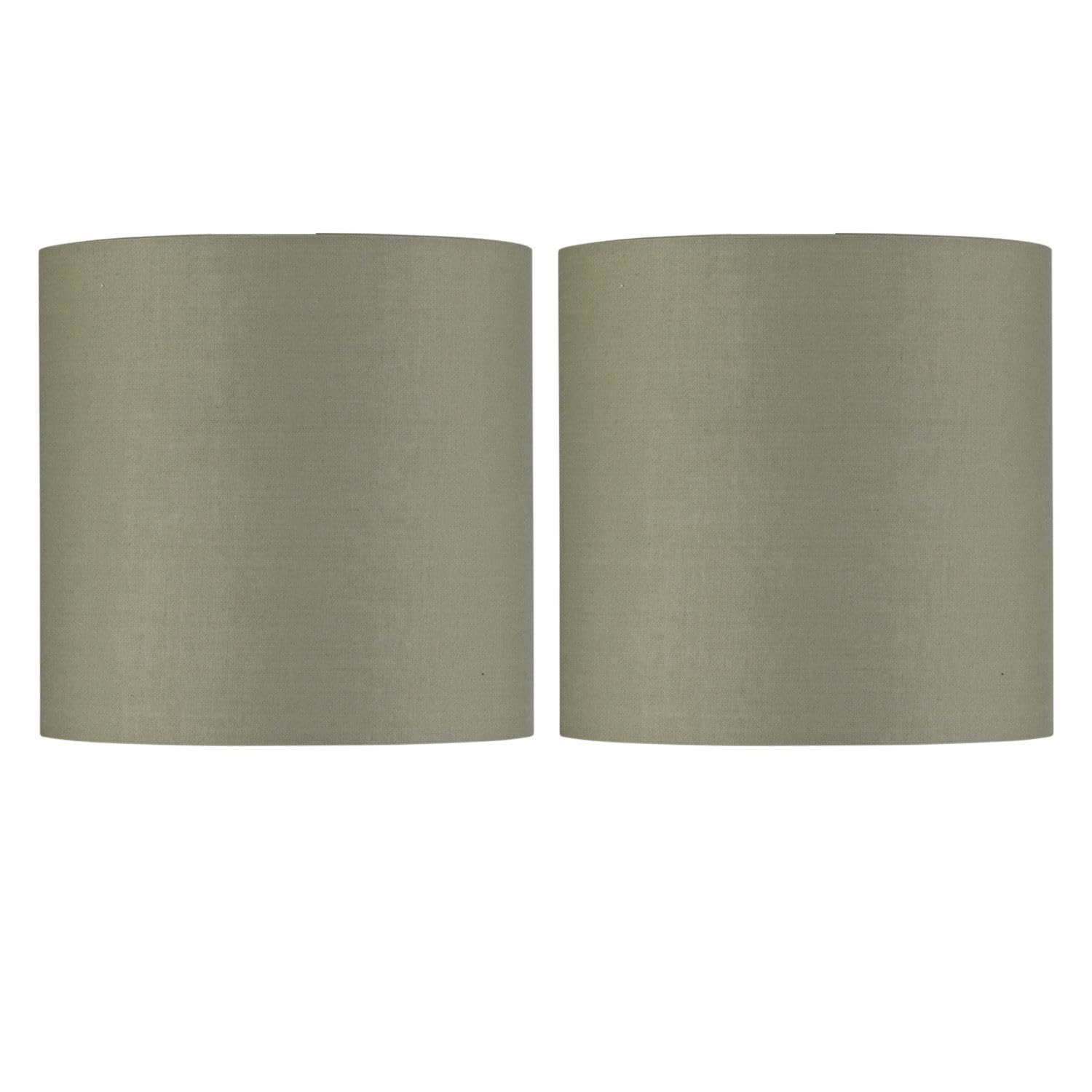 Firstchoicelighting Green Set Of 2 Sage Cotton Fabric Table Lamp Shades, Lampshade For Table Lamp Or Bedside Light, Diameter 17Cm