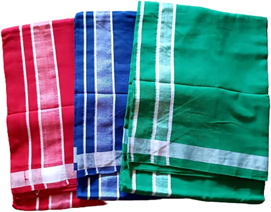 Enterprises Latest Men's Cotton Dhotis, Mundus & Lungis (col-68-3-gvr, Multicolor-Pack of 3)