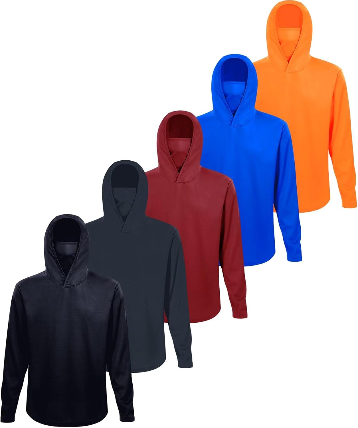 LeeHanTon Sun Shirts for Men Work Shirts Long Sleeve Sun Protection Shirt with Mask UPF 50+ Protective Hoodie Running Fishing