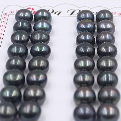 Miniatura 4 de SR BGSJ Venta al por mayor de la joyería que hace el botón natural de la moneda del grado 3A de 32.8-36.1 ft m Perlas de agua dulce medio perforado