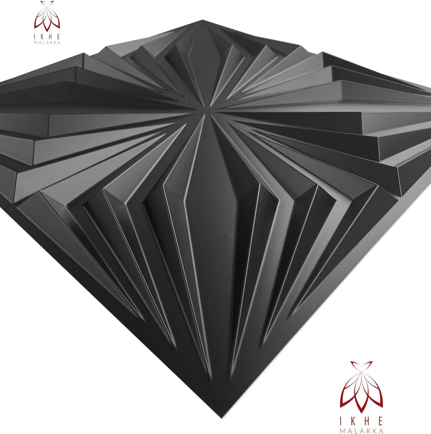 Eurodeco 8 PCS/2 m² 3D Paneele PVC Kunststoffpaneele Wandpaneele Gaming Zimmer Wand Decke 3D Optik Brillant Black (8) PVC 3D Platten