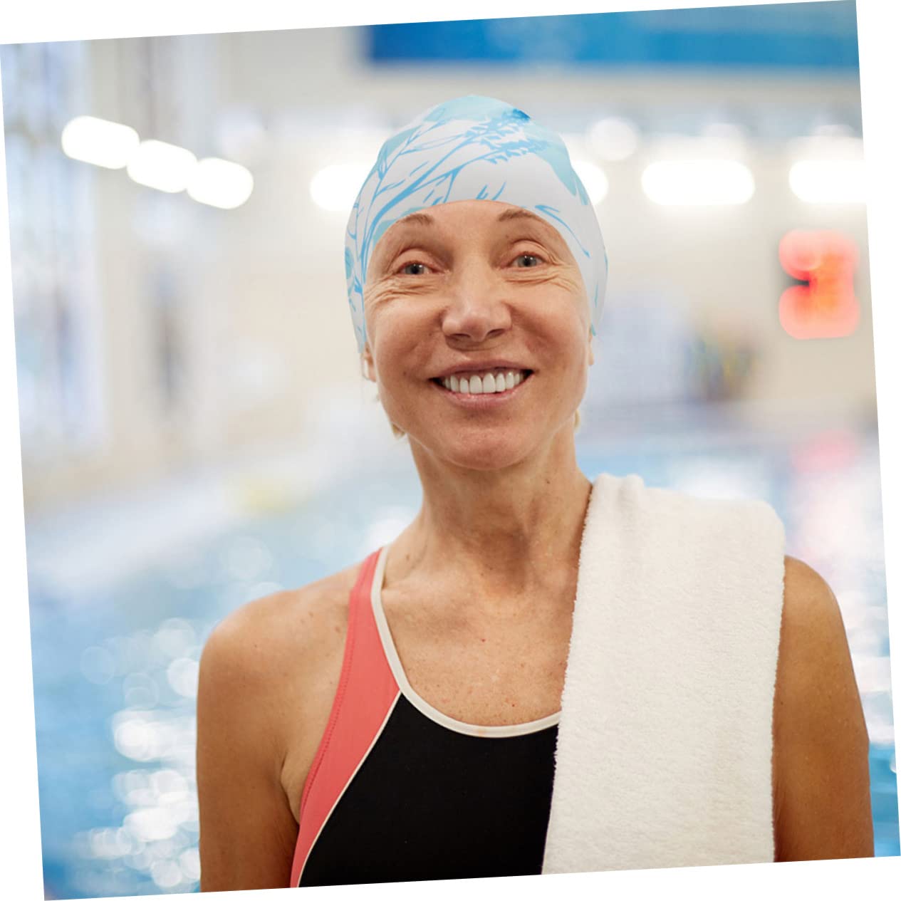 Mipcase Bonnet De Bain Imprimé Bonnet De Bain pour Cheveux Longs Chapeau De Natation Adulte en Tissu Grand Casquettes pour Femmes Gel De Silice