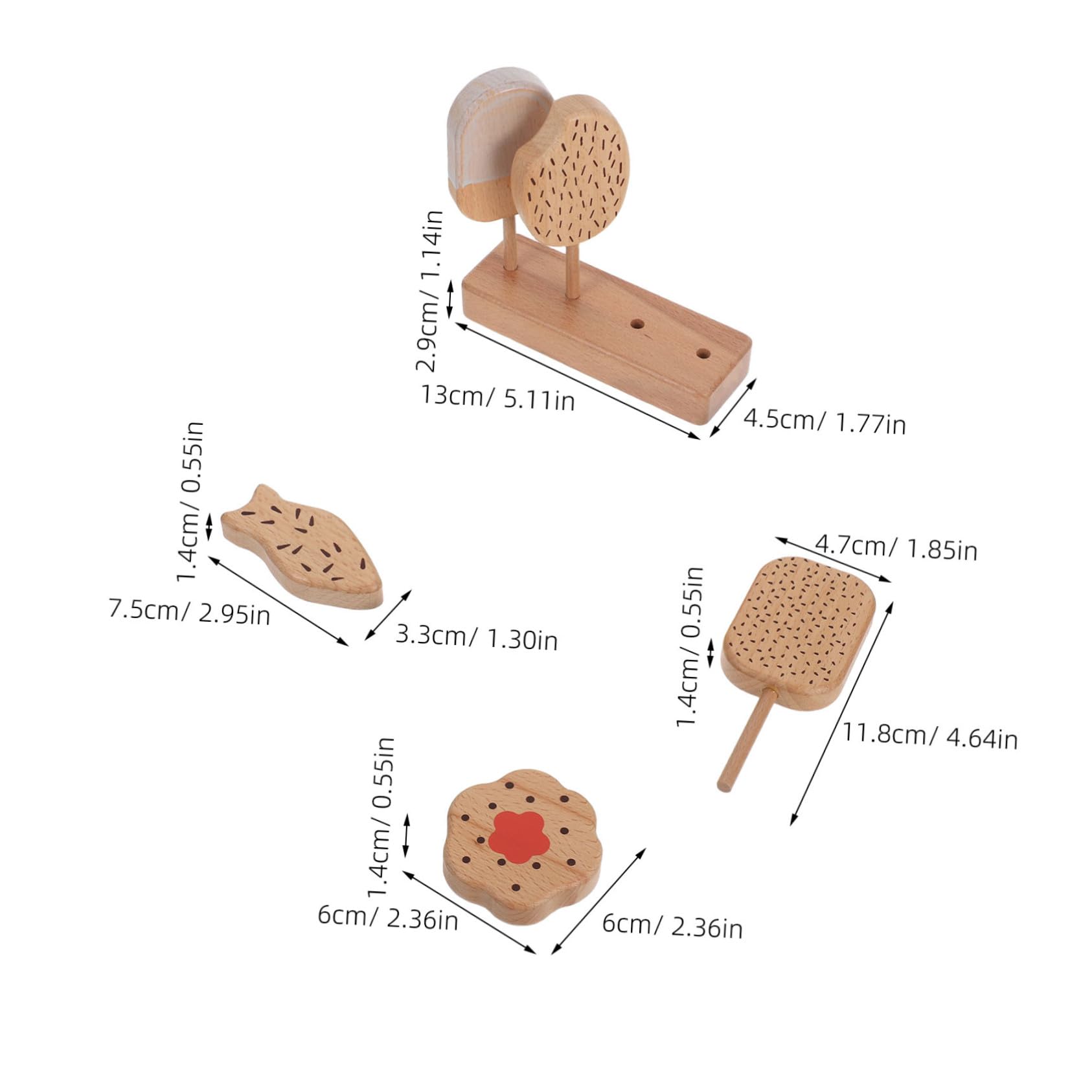 Giocattoli in Legno per Ragazzo Ragazza Giocattolo di Gelateria e Cibo Finto Set da Cucina per Simulare Gelato Giochi di Ruolo Utensili da Cucina per Immaginazione dei Ragazzo