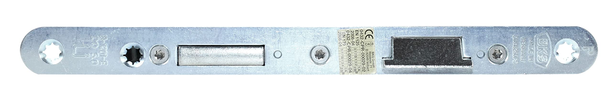 BKS FH Panikschloss Türschloss/Stahltürschloss, Funktion E, Dornmaß 55mm, Entfernung: 72mm, Stulp: 20x235mm abgerundet, DIN Rechts, incl. SN-TEC® Montageset (RECHTS)