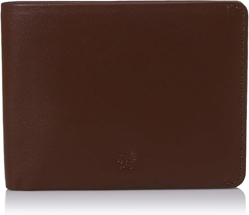 Miniatura 2 de AULIV Cartera plegable con bloqueo RFID para hombre cuero vegetal de grano completo con ventana de identificación y caja de regalo marrón oscuro