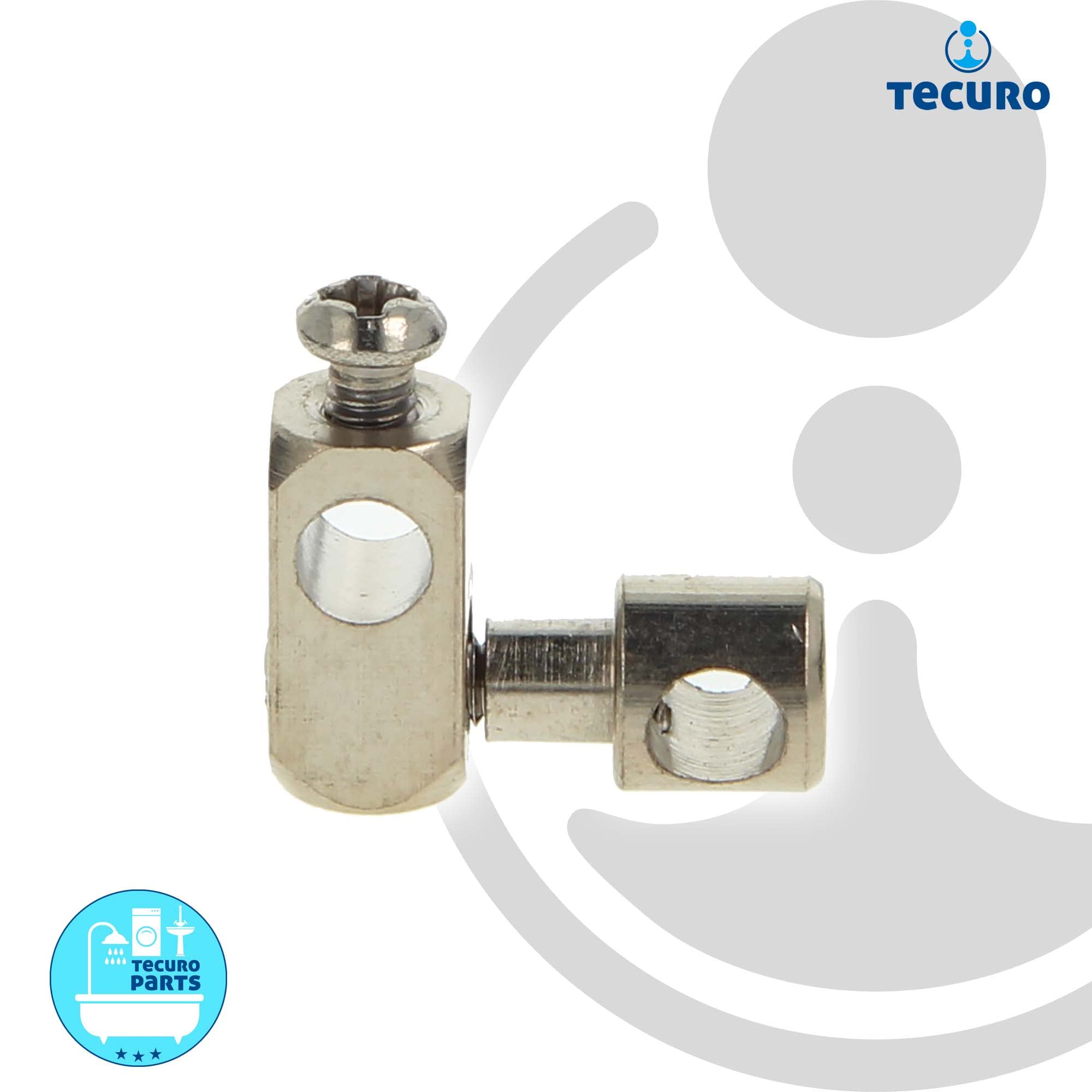 Tecuro - Pieza de doble articulación para montaje en desagüe (latón cromado)