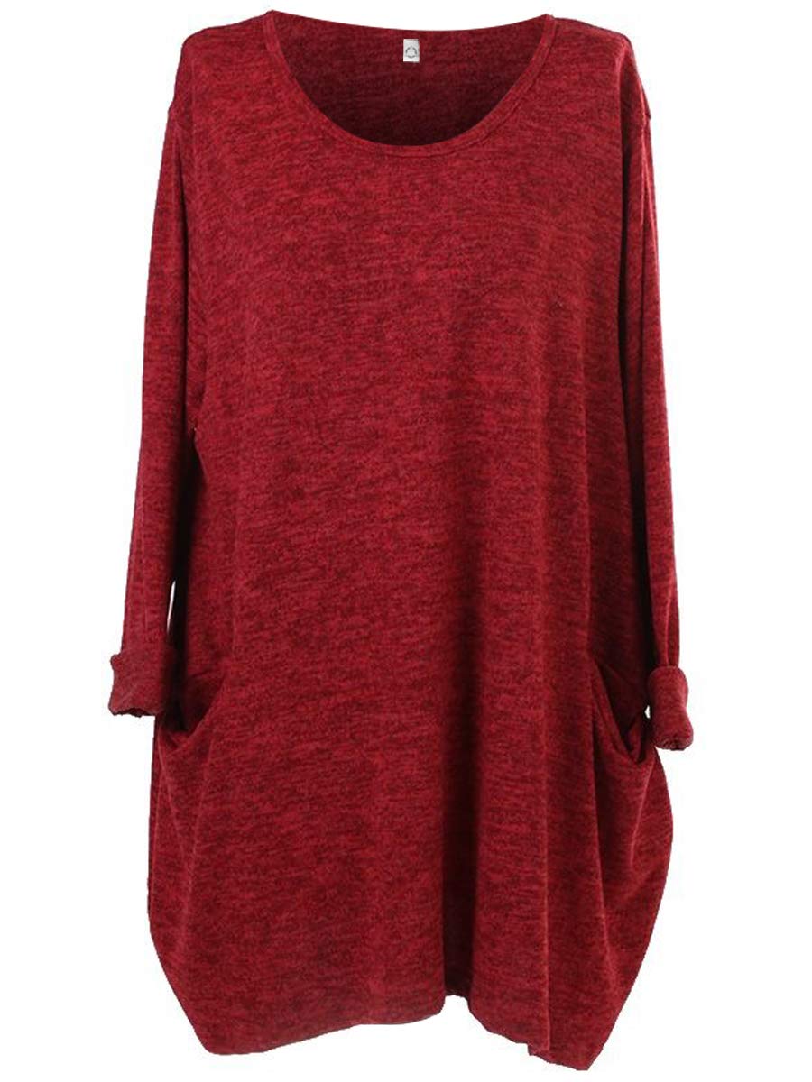 Storm IslandLadies Polyester Top Casual Plain Front Pockets Women Winter Tunic Lagenlook Top Fits 12-18 UK