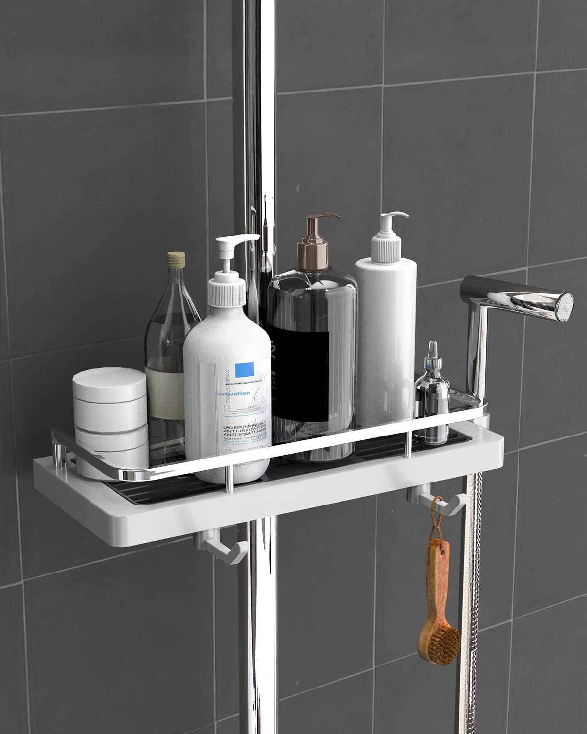 Mensola Da Doccia REINHARDT Da Appendere | Anti-rug Gine, Anti-oscillazione, Porta Shampoo Con Ganci E Portasapone