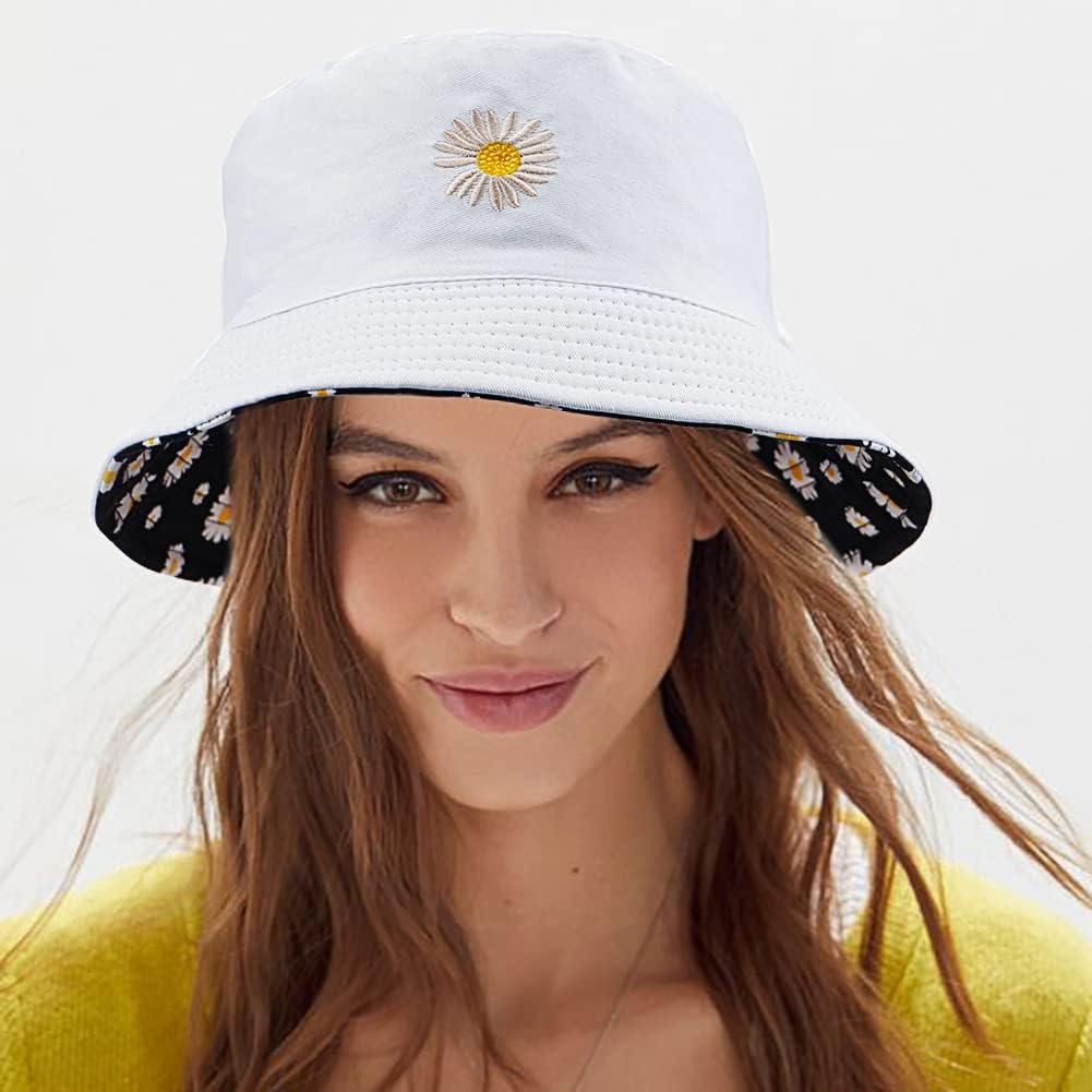 Cotton Bucket Hat Solid Color Beach Hat Summer Travel Sun Hats Fisherman Cap - Image 2
