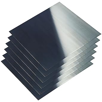 Spring Steel 1095 Shim Sheet Assortment, Blue Tempered, Polished Finish, Spring Steel Shim Stock, 0.004
