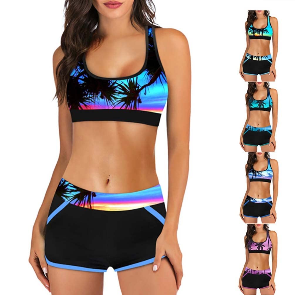 Set bikini da donna, elegante costume da bagno a due pezzi, costume da bagno con evidenziazione, pantaloni bkini, costume da bagno alla moda, moda da spiaggia bikini set