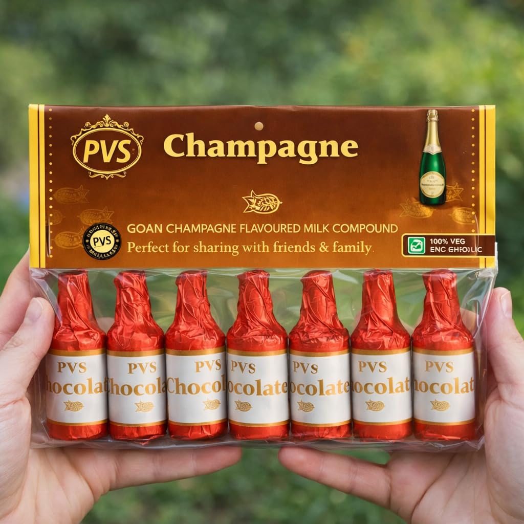 PVS Champagne Flavoured Chocolate Bottles | Goan Champagne Flavour