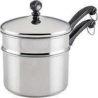 Farberware Classic 2-Quart Stainless Steel Double Boiler with Lid - Versatile Saucepan for Sauces, Chocolate & Custards