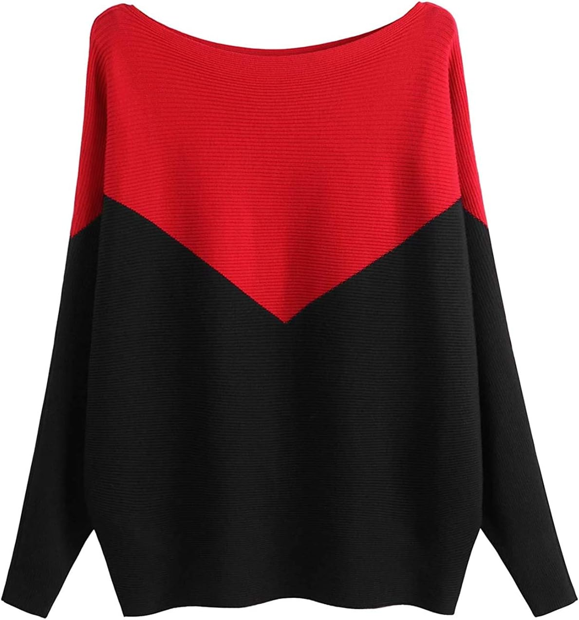 MAKARTHY Womens Striped Sweaters Batwing Sleeves Knitted Dolman Pullovers Tops Sweatershirts
