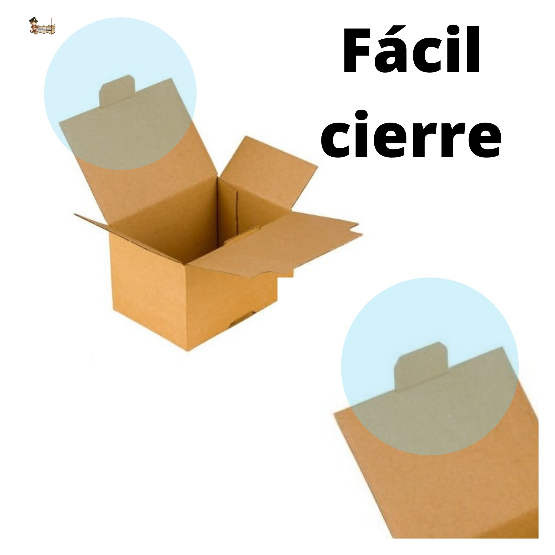 BricoLoco. Lote 10 cajas de cartón automontables autoensamblaje. Cajitas pequeñas para envíos, mudanzas y regalos. Caja almacenaje (10 lotes)