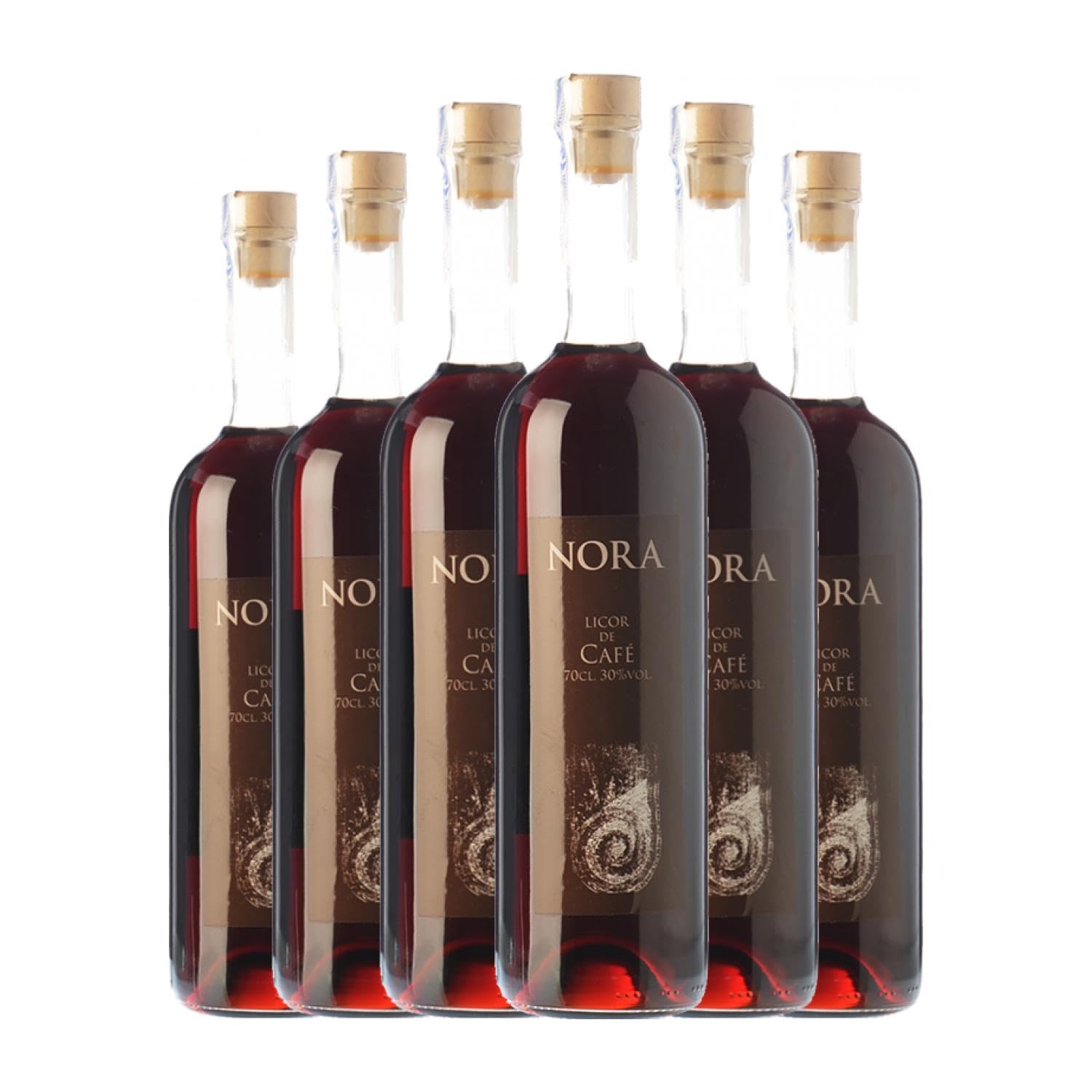 Licor de hierbas Viña Nora Licor de Café Orujo de Galicia 70 cl (Caja de 6 Botellas de 70 cl)