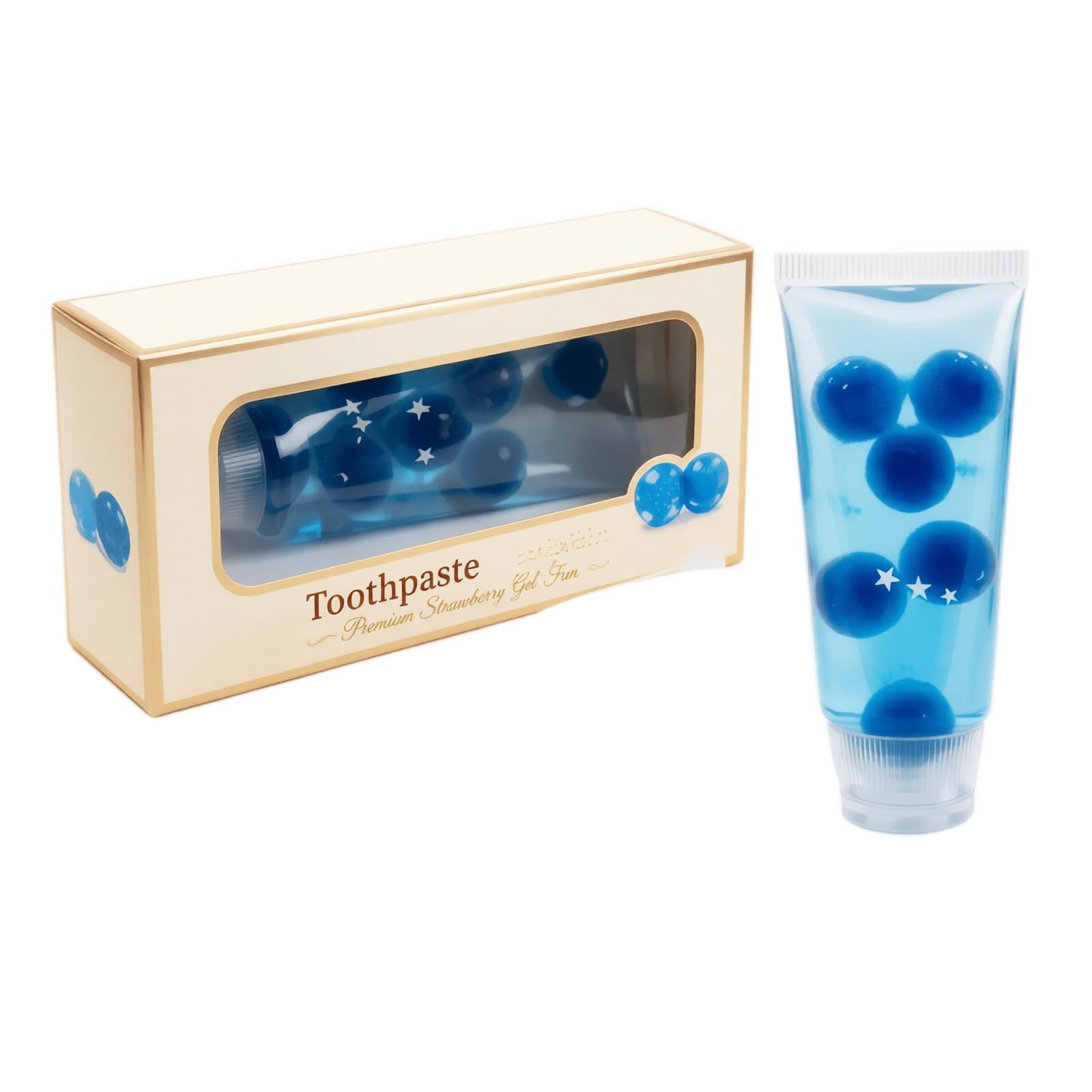 Strawberry Squishy Toothpaste Tube Tactile Stress Relief，Blue