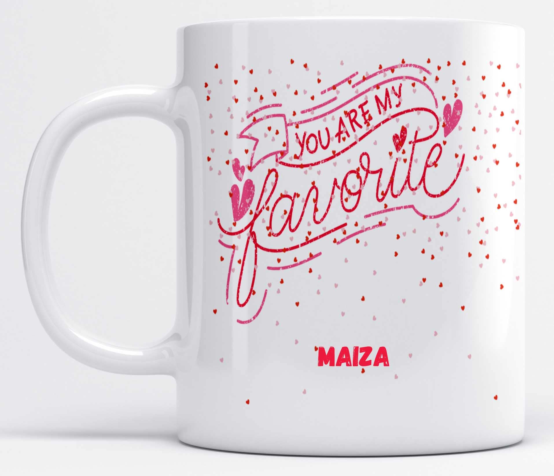 LOROFY You are My Favourite Name Maiza Printed White Ceramic Coffee Mug (350ML)