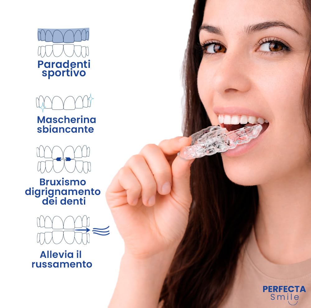 Boston Tech 10 stecche dentali per il Bruxismo notturno | Paradenti per il rignamento e la stringa dei denti | Vestibilità personalizzata | Uso per dormire e sport | Senza BPA | Custodia protettiva