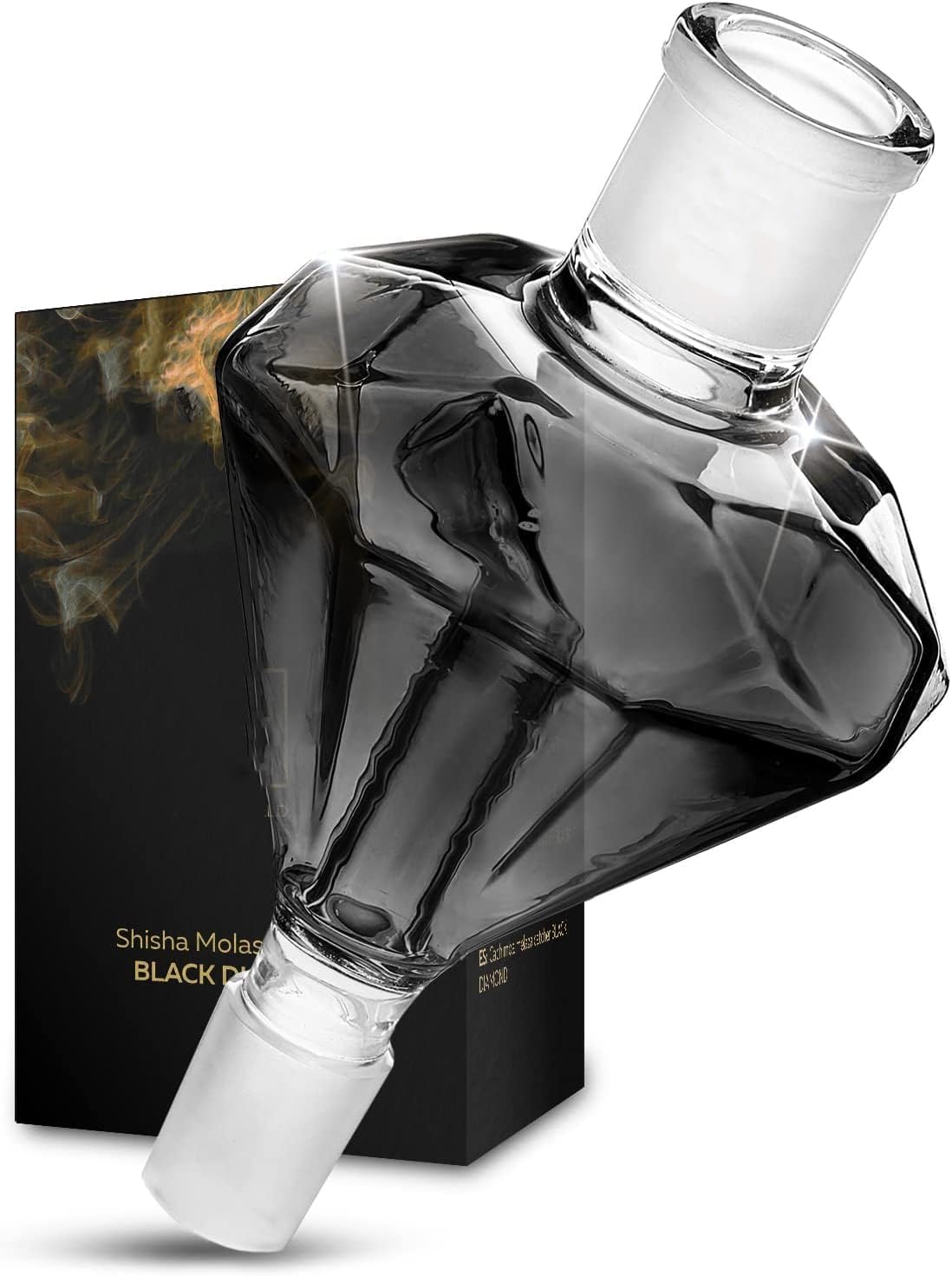 Shisha Molasses Catcher Diamond - Black Diamond - for All Shishas with 18 8 Cut Extra Hardened Borosilicate