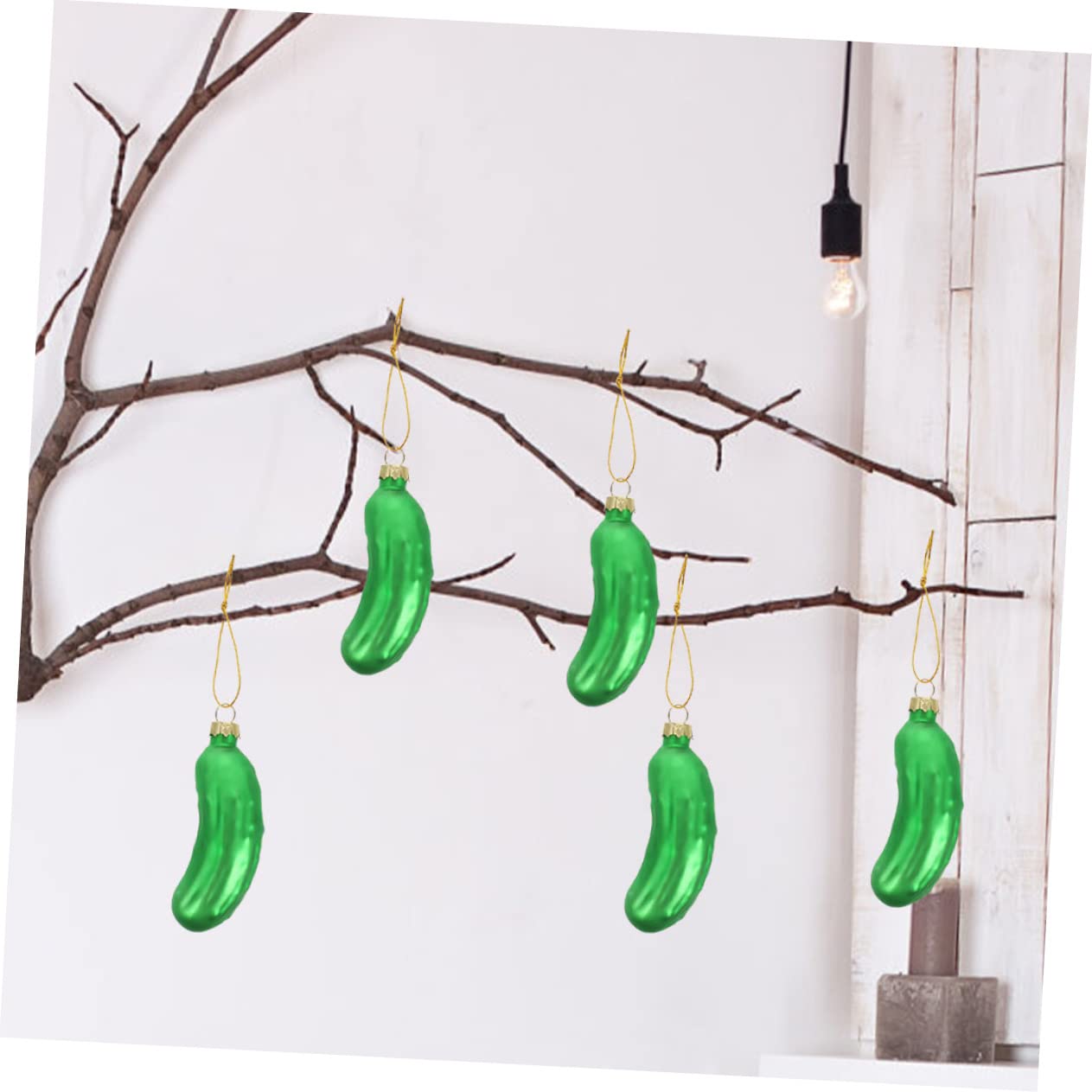 Zerodeko 18pezzi Pendenti Di Cetriolo Decorazione Realistica Per Albero Di Natale e Portachiavi Accessorio Festivo Per Decorare Casa e Tavolo