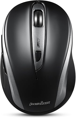 Perixx PERIMICE-721IB - Ratón ergonómico inalámbrico, diseño óptico de 5 botones, compatible con PC de escritorio y portátil, inalámbrico de 2.4