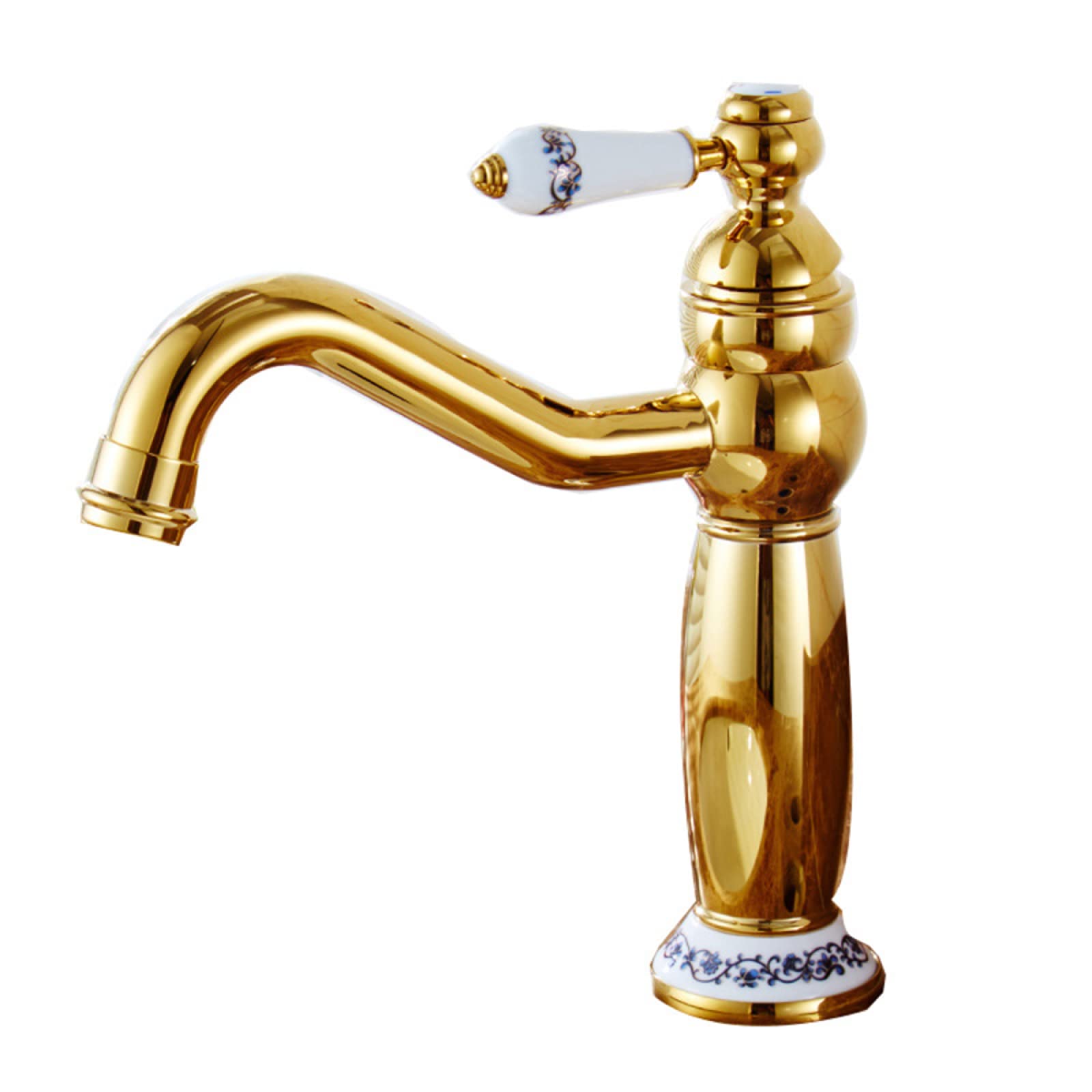 Grifo de baño giratorio 360 retro de latón alto para lavabo de diseño rústico LWX