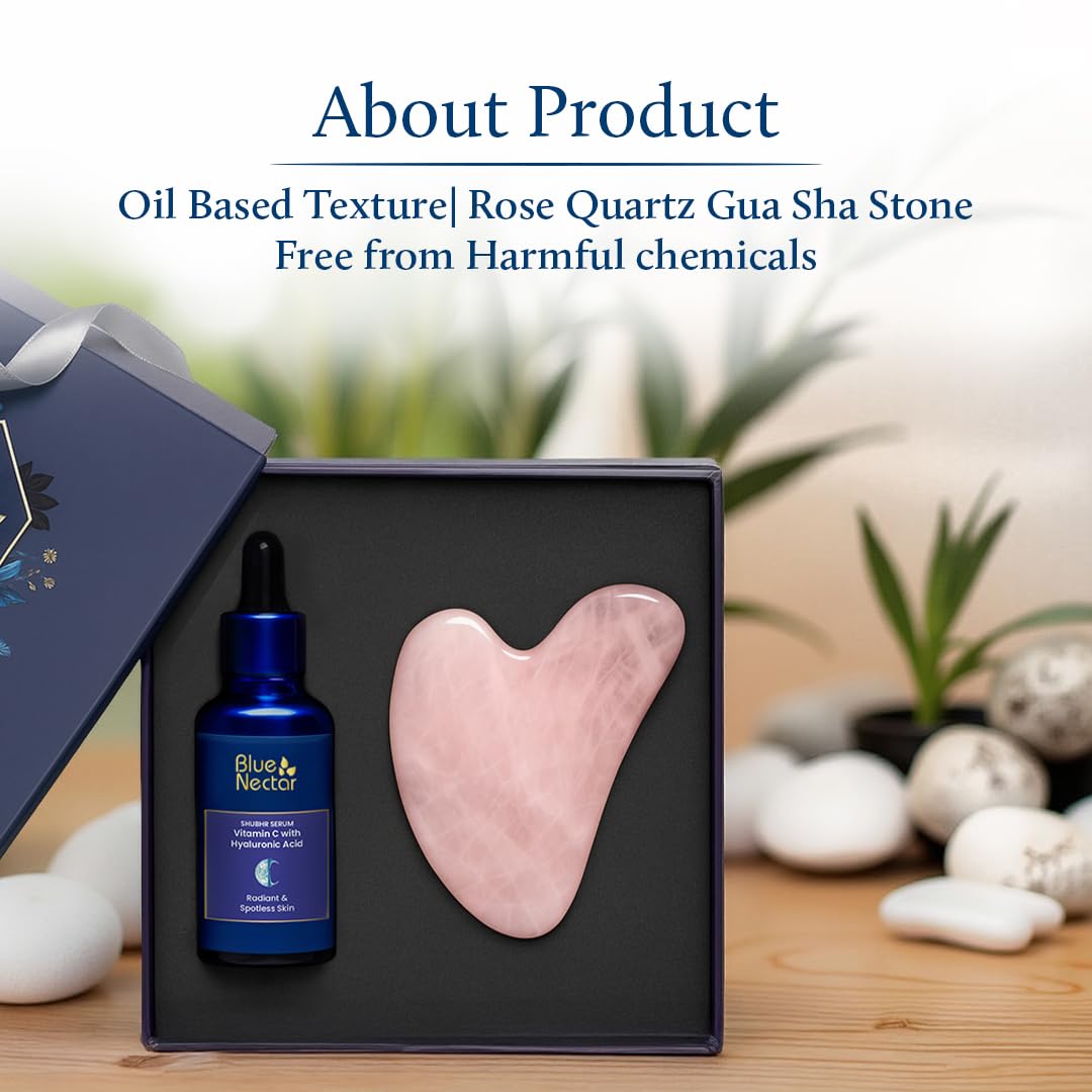 Blue Nectar Vitamin C Serum for Oily Skin & Dry Skin with Gua Sha | Plant-Based Face for Glowing Skin & Pigmentation | Hyaluronic Acid Serum for Women & Men (9 Herbs, 1 Fl Oz) - Image 7