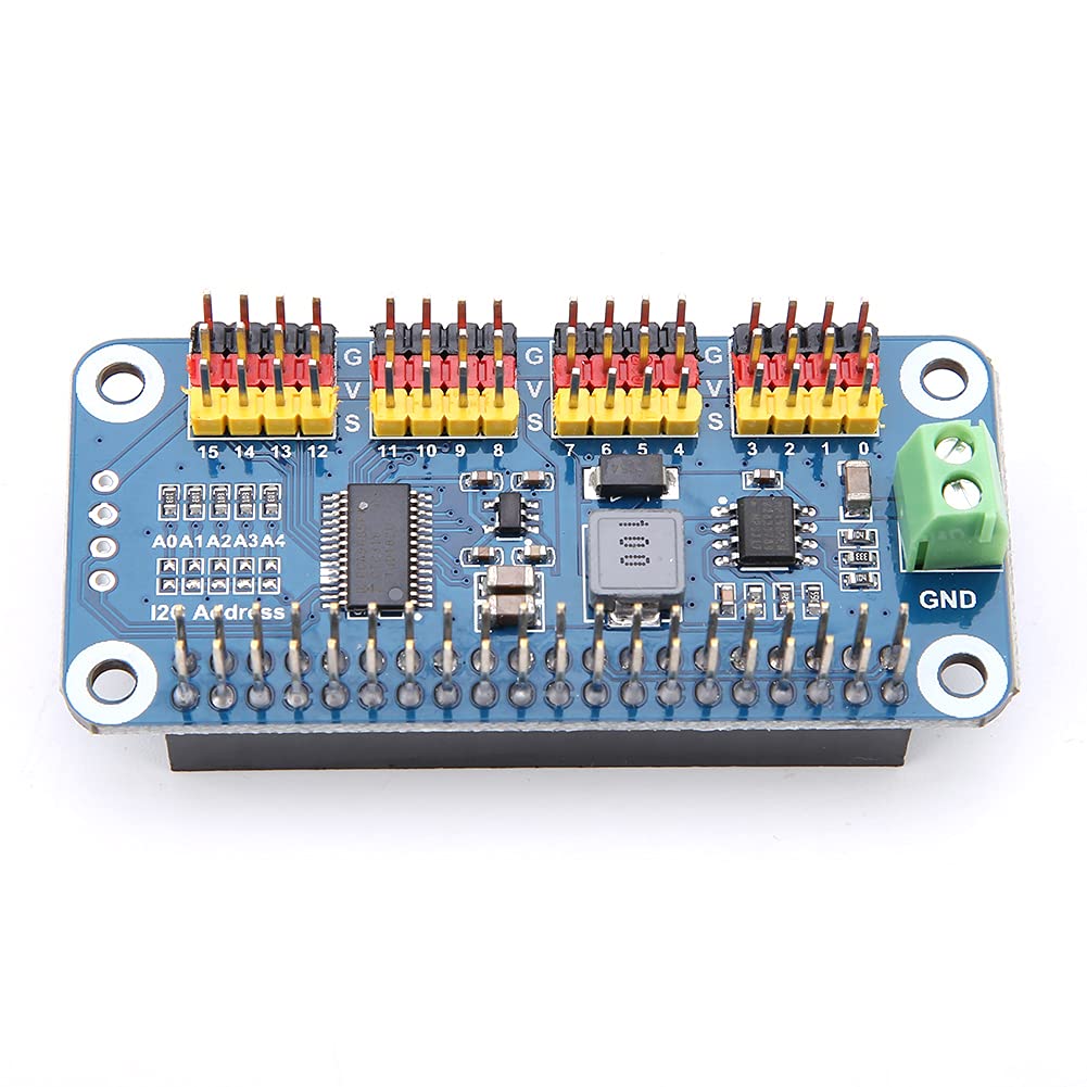 GarosaSteering Actuator Servo Driver Board 16-Channel 2-Bit Resolution for Raspberry Pi(4096 Levels) with Installation Accessories Steering Controller Board,automated Industry