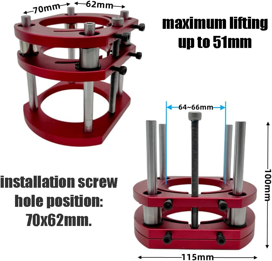 Router Lift for 64-66mm Diameter Motors Woodworking Router Table Insert Plate Lift Base Wood Router Working Benches DIY Tool Set
