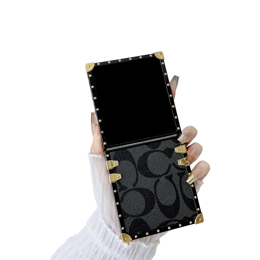 Photo 1 of *UNTESTED*
Phone Case for Samsung Galaxy Z Flip 7,Luxury Golden Decoration PU Leather Case,Classic Shockproof TPU Bumper Premium Protection Soft Cover Case Compatible with Samsung Galaxy ZFlip 7(Black)