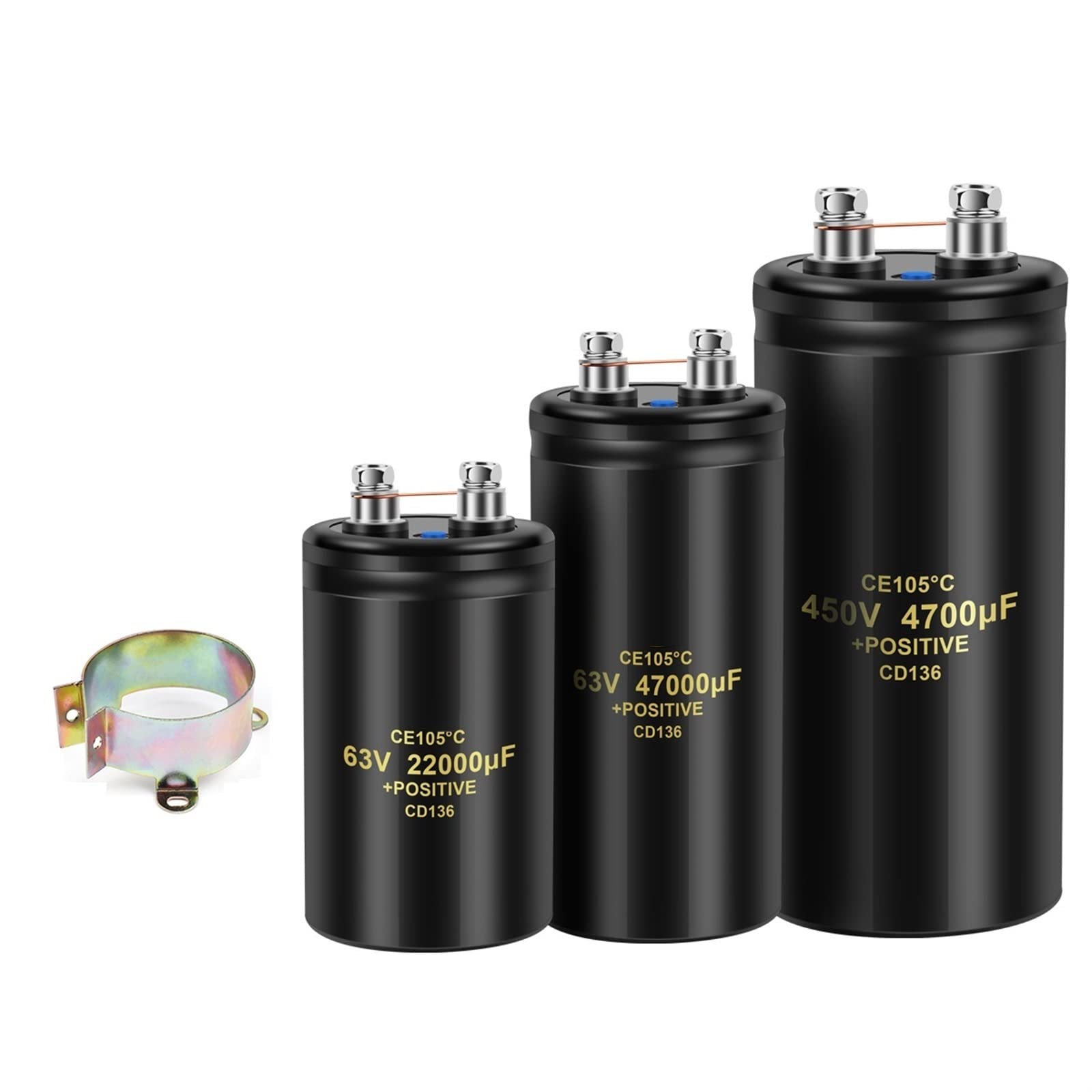 Condensatore Elettrolitico A Bullone 1000uF – 63V/100V/250V/400V/450V ±20%